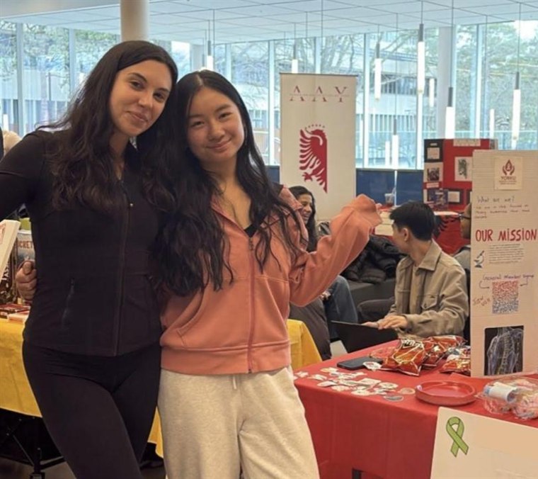 Students at an awareness booth on campus